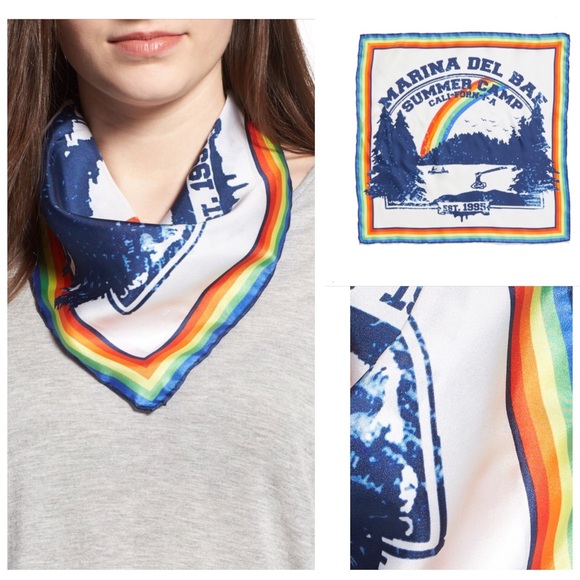 Rebecca Minkoff French style square silk scarf! - Picture 5 of 8